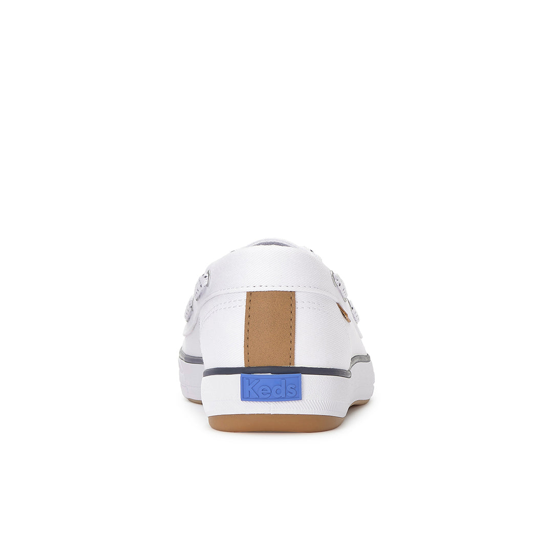 Women's Center III Boat Twill White Sneaker