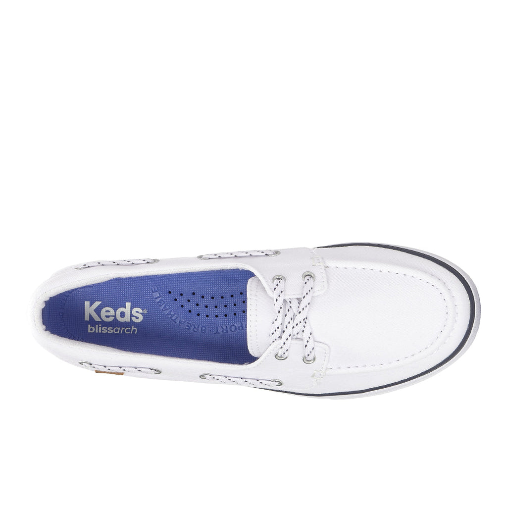 Women's Center III Boat Twill White Sneaker