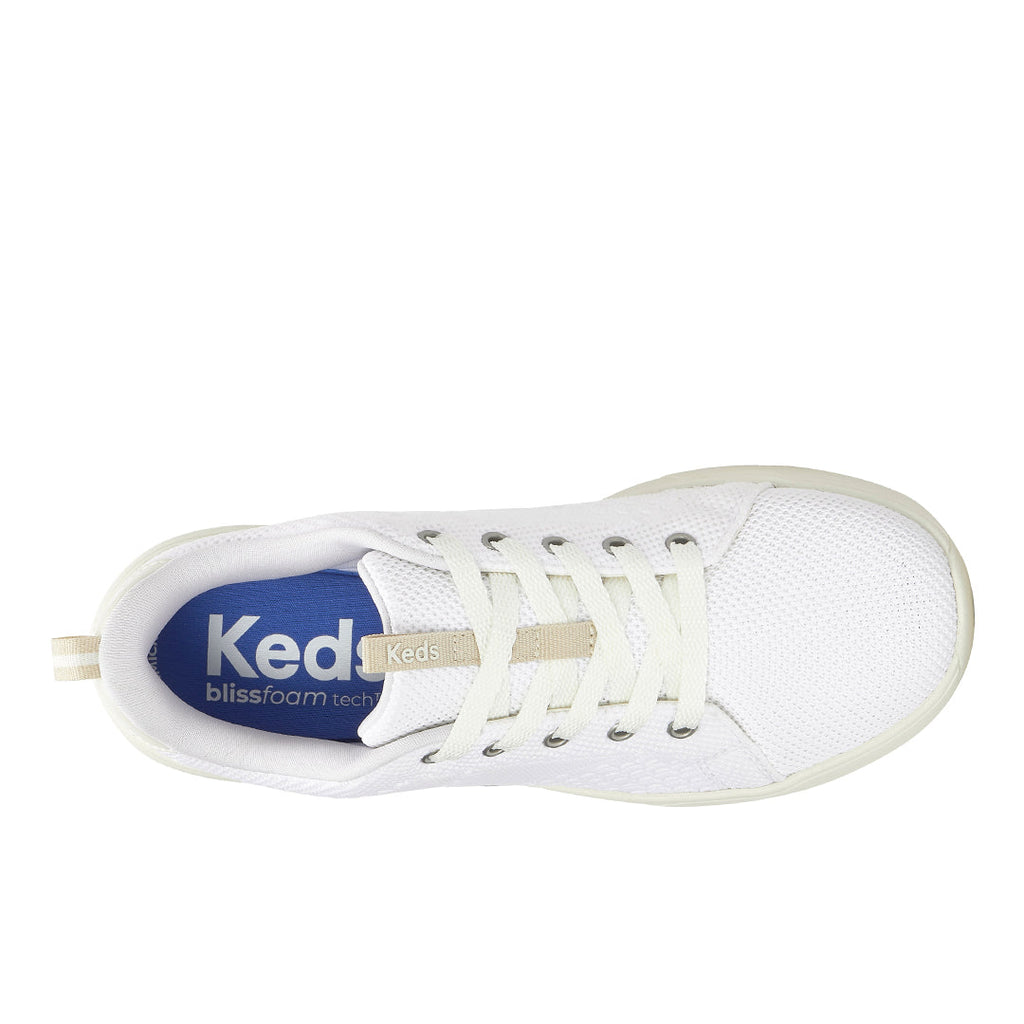 Women's Blisswalk Lace Textured Eng Knit Snow White Sneaker