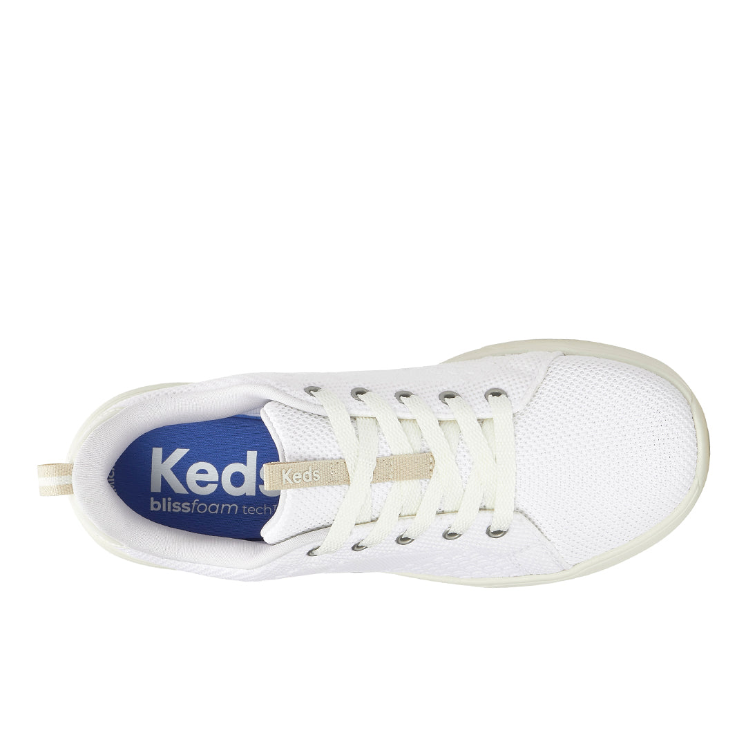 Women's Blisswalk Lace Textured Eng Knit Snow White Sneaker