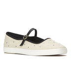 Womens Keds Square Toe Mary Jane Woven Natural/Black Sneakers