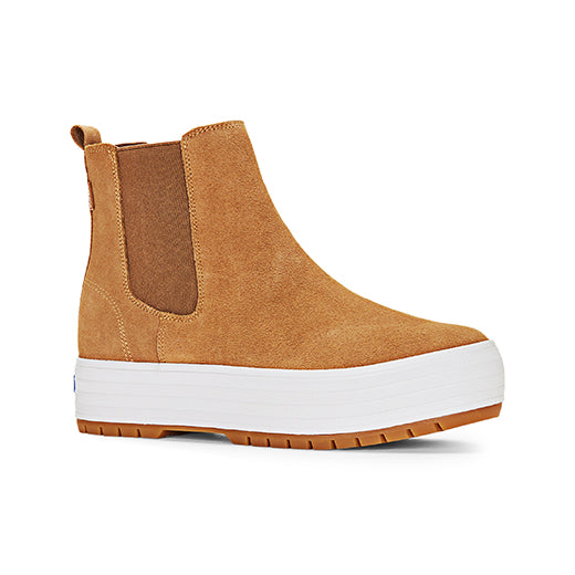 Women's The Platform Chelsea Lug Suede Sneaker Brown
