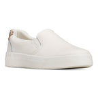 Women's Pursuit Slip Leather Leo Sneaker White