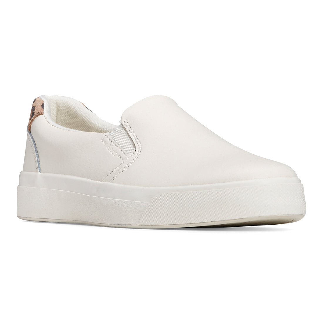 Women's Pursuit Slip Leather Leo Sneaker White