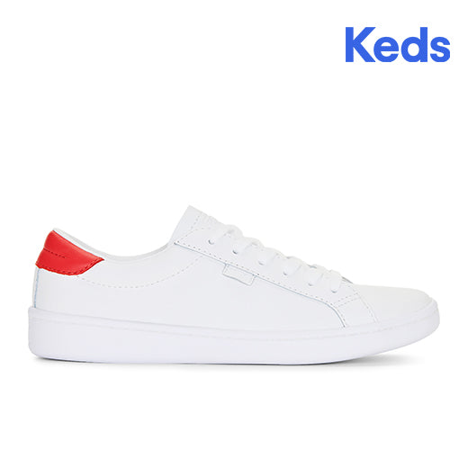 Women's Ace Leather Sneaker White / Red