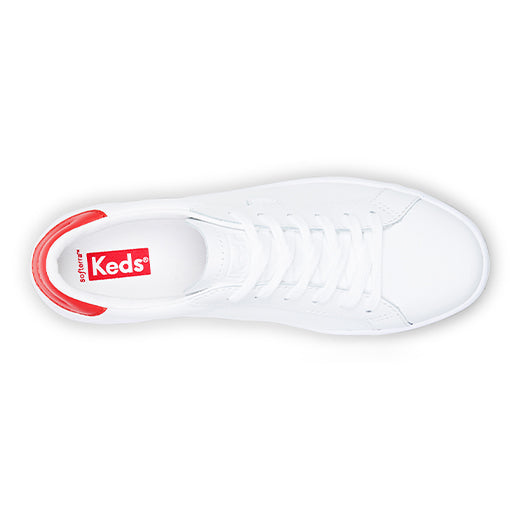 Women's Ace Leather Sneaker White / Red
