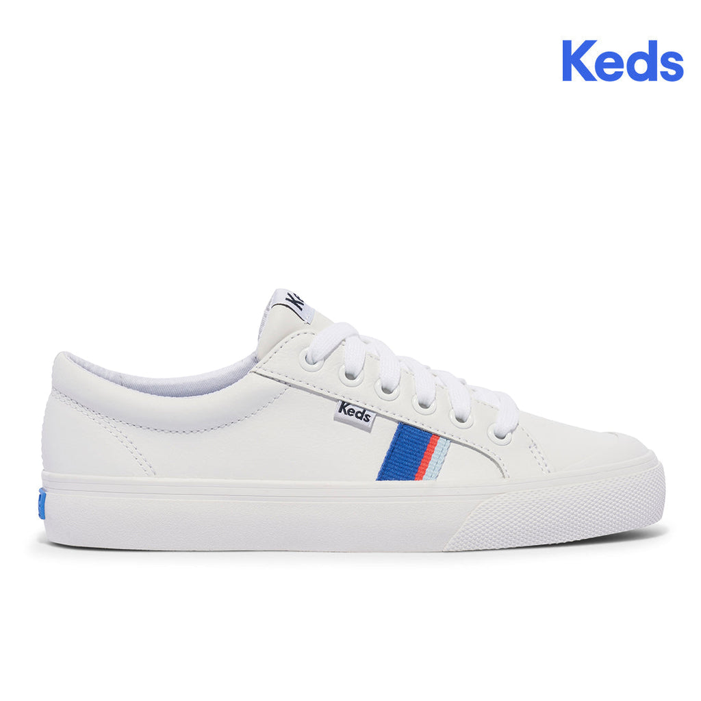 Women's Jump Kick Leather Toe Cap White/Red/Blue