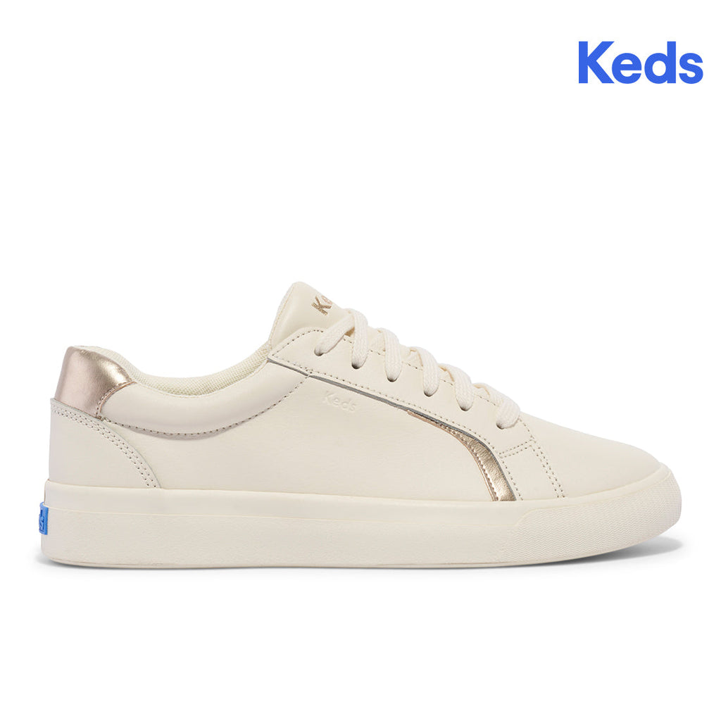 Keds Womens' Pursuit Leather Sneaker Off White