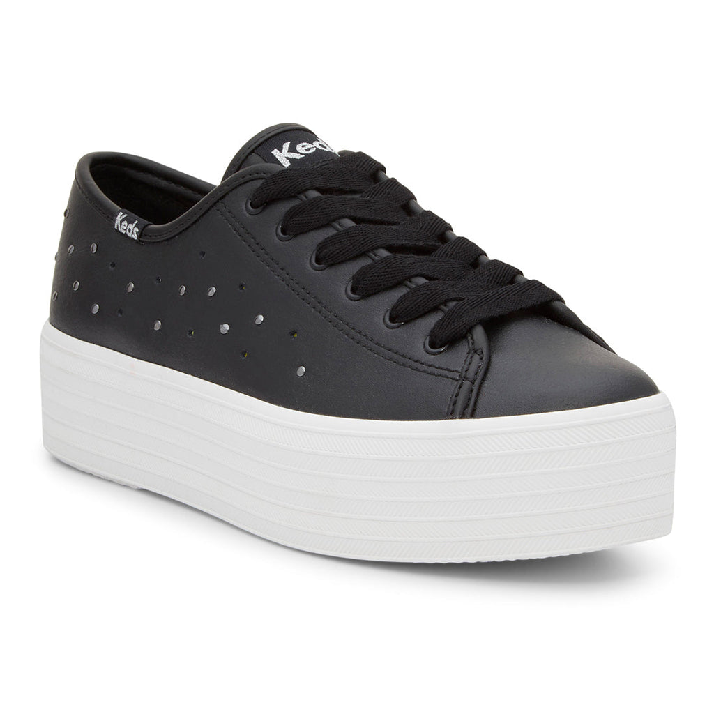 Keds Womens' Triple Up Leather Light Up Black