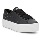 Keds Womens' Triple Up Leather Light Up Black