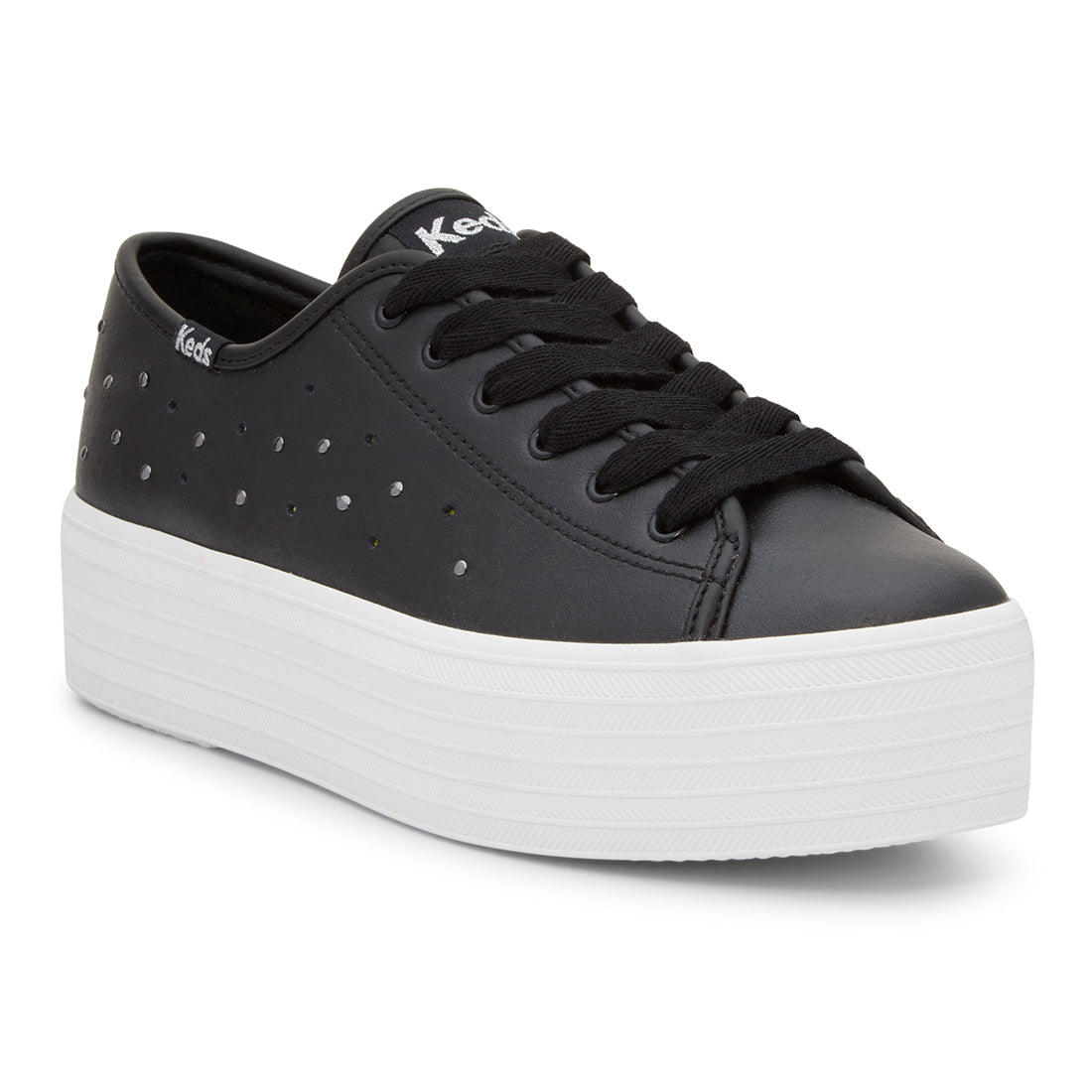 Keds Womens' Triple Up Leather Light Up Black