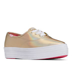 Women's Barbie Point Metallic Leather Sneaker Gold