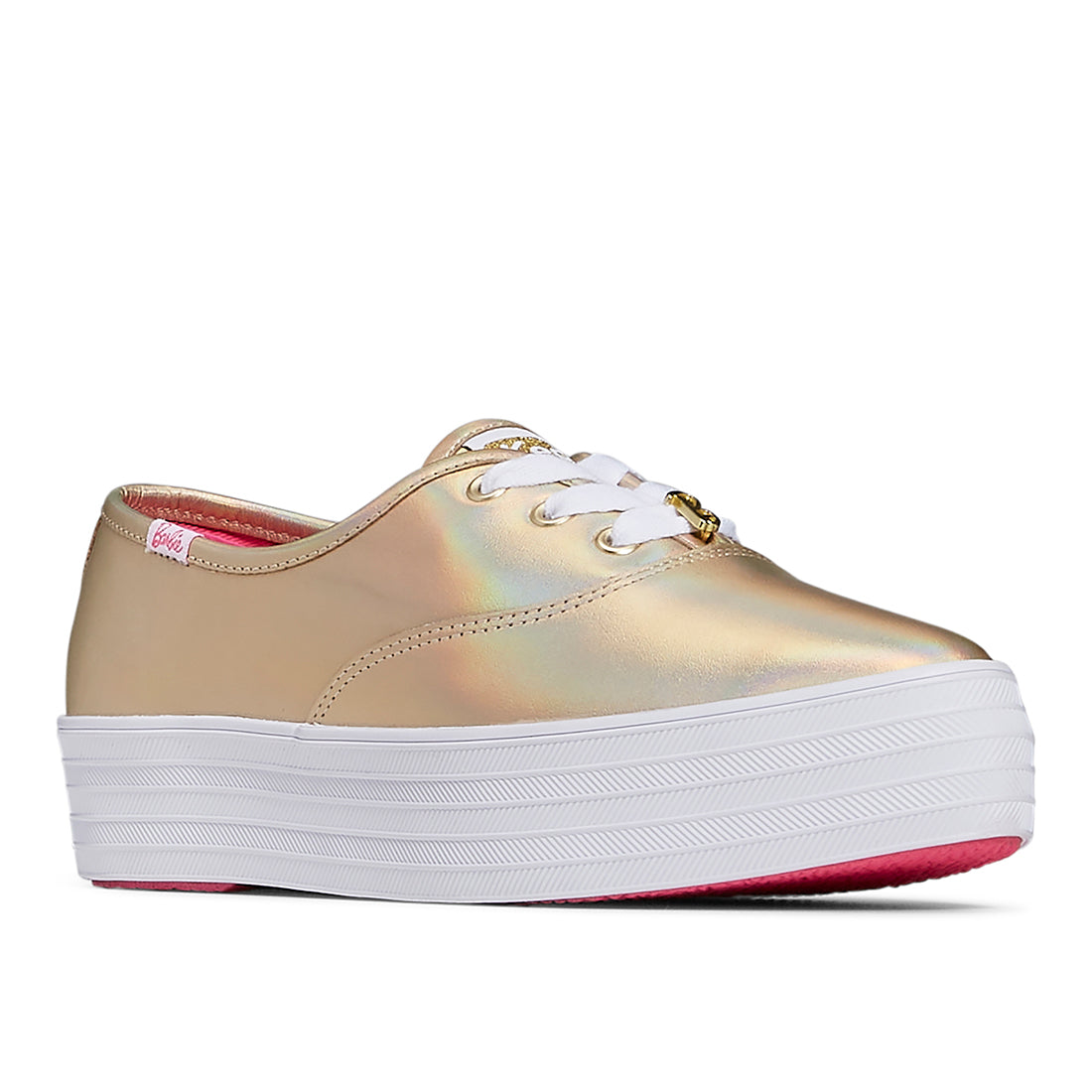 Women's Barbie Point Metallic Leather Sneaker Gold