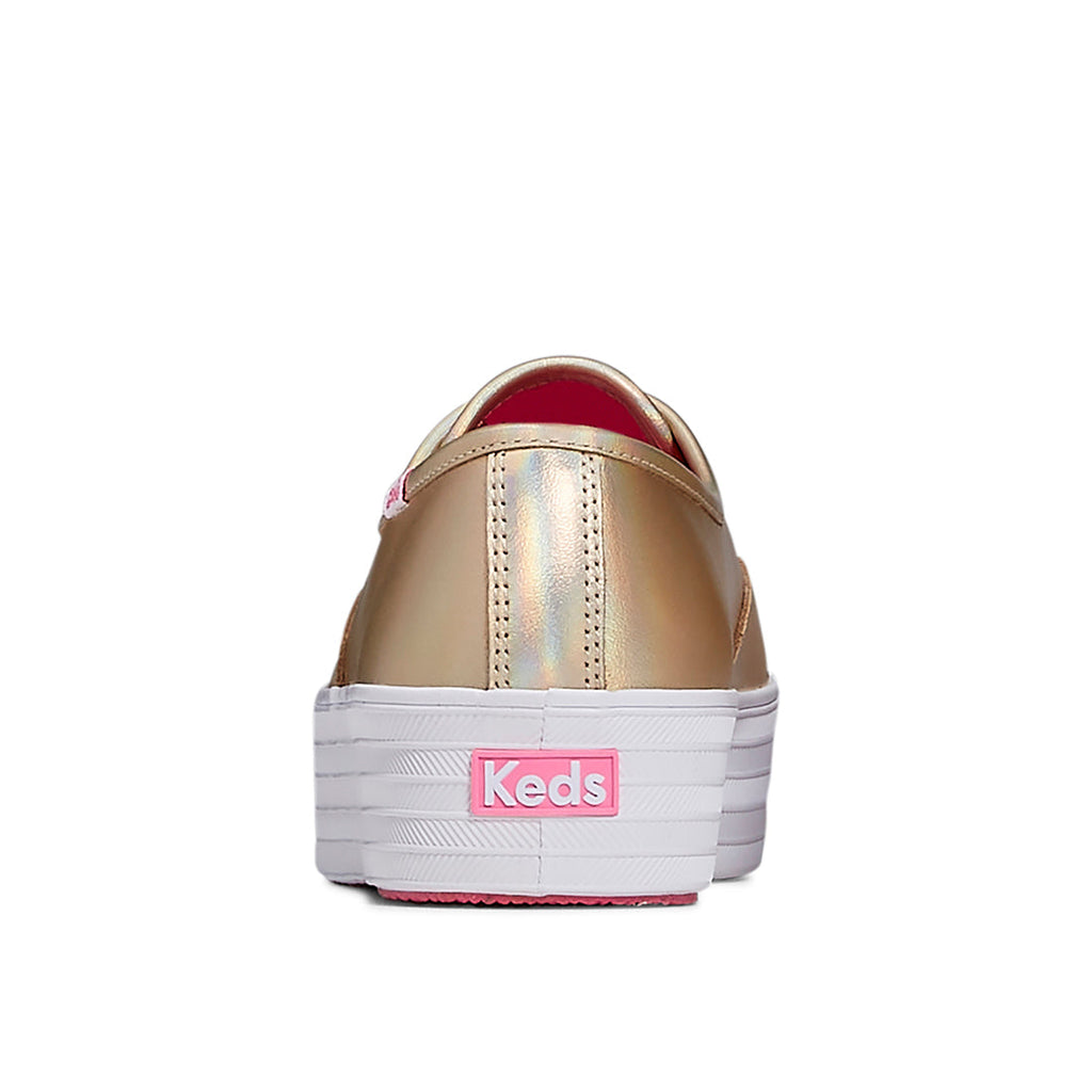 Women's Barbie Point Metallic Leather Sneaker Gold