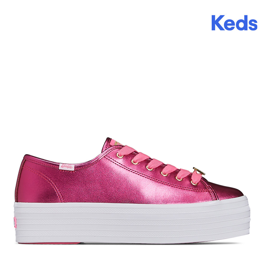 Women's Barbie Triple Up Metallic Leather Sneaker Pink