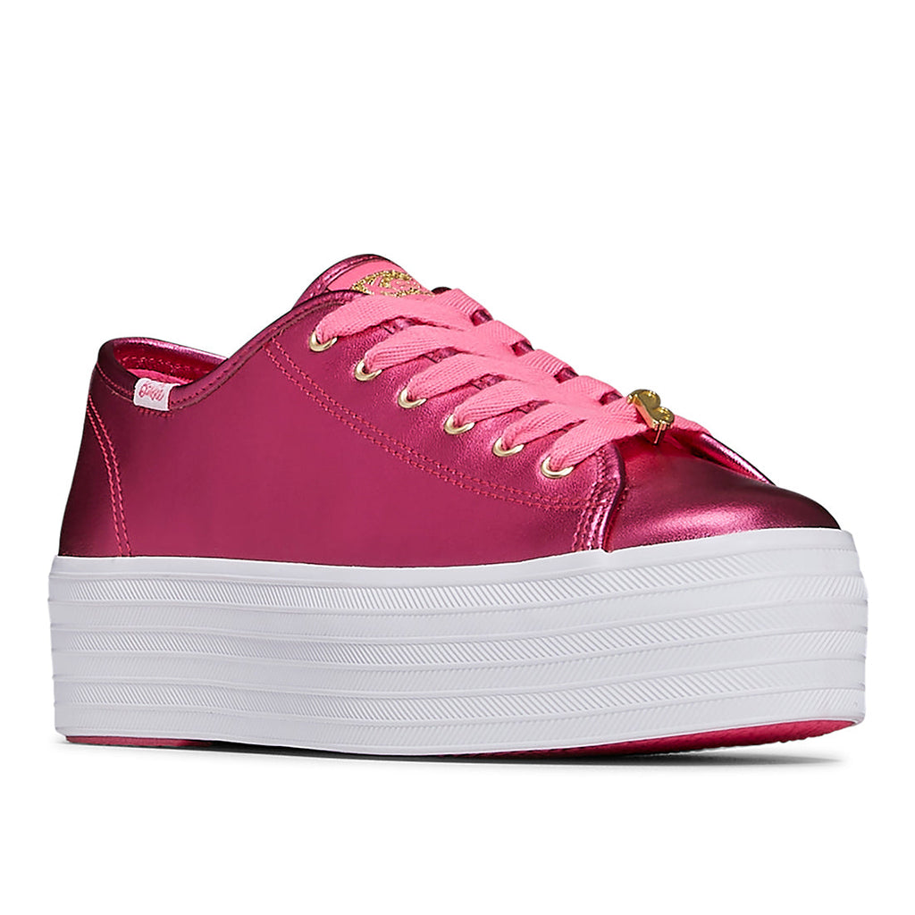 Women's Barbie Triple Up Metallic Leather Sneaker Pink