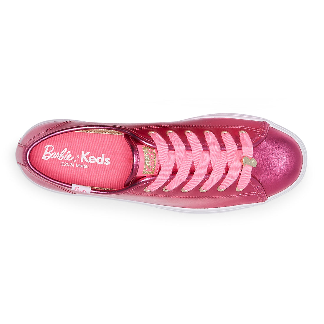 Women's Barbie Triple Up Metallic Leather Sneaker Pink