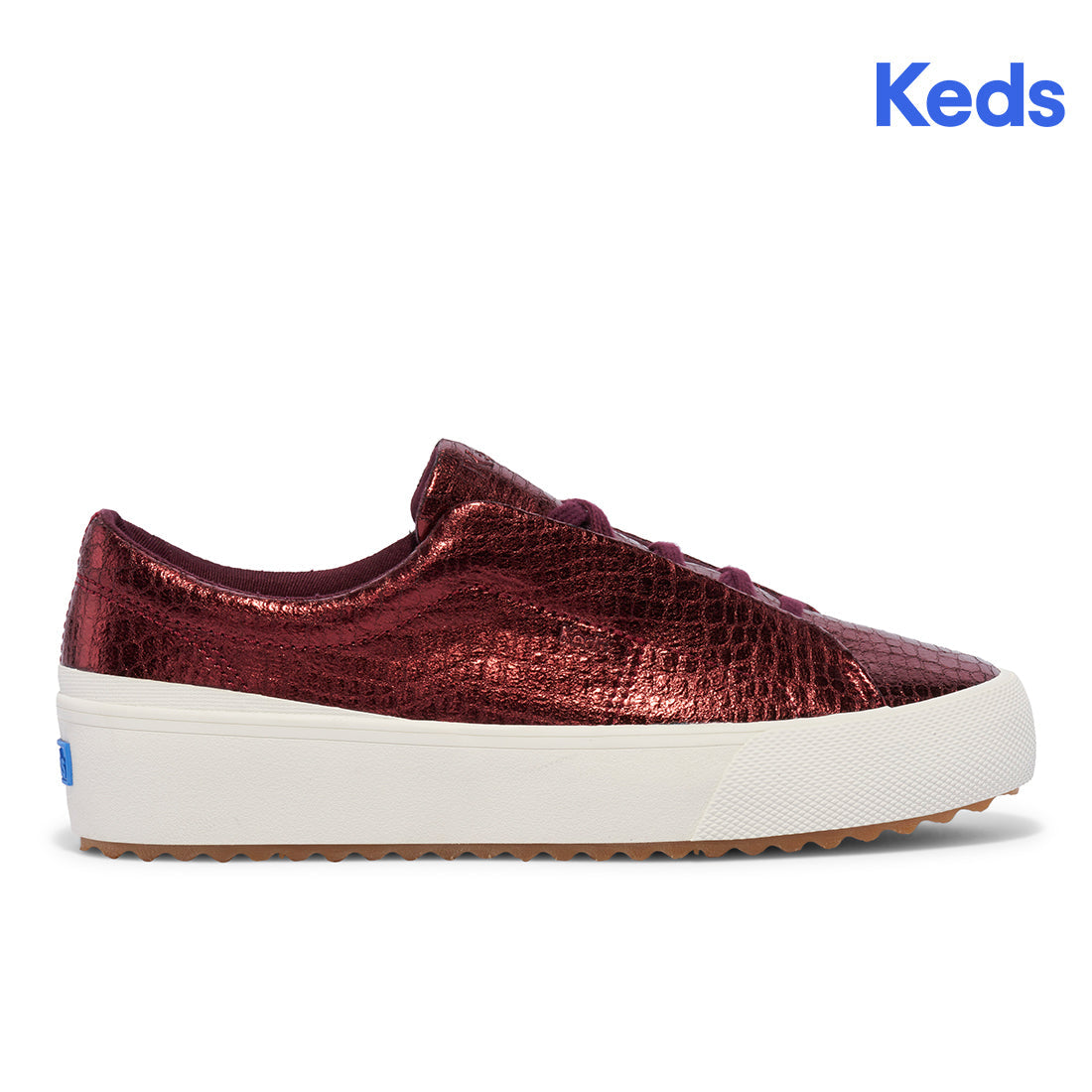 Keds Womens' Remi Embossed Leather Burgundy