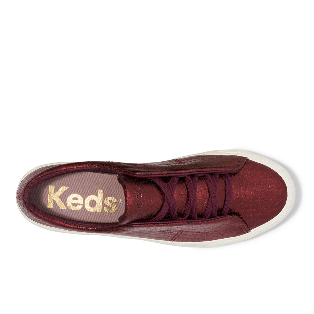 Keds Womens' Remi Embossed Leather Burgundy