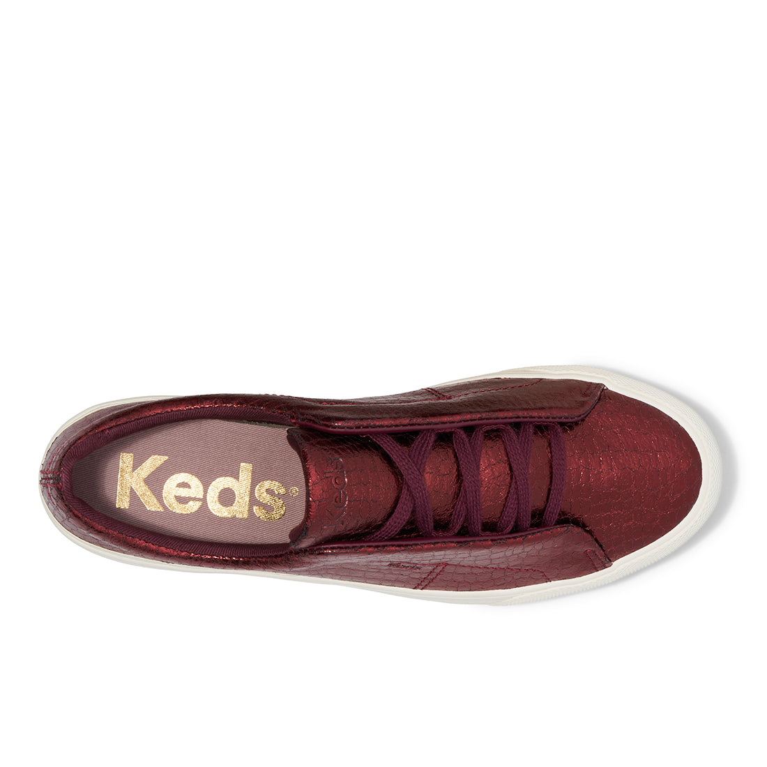Keds Womens' Remi Embossed Leather Burgundy