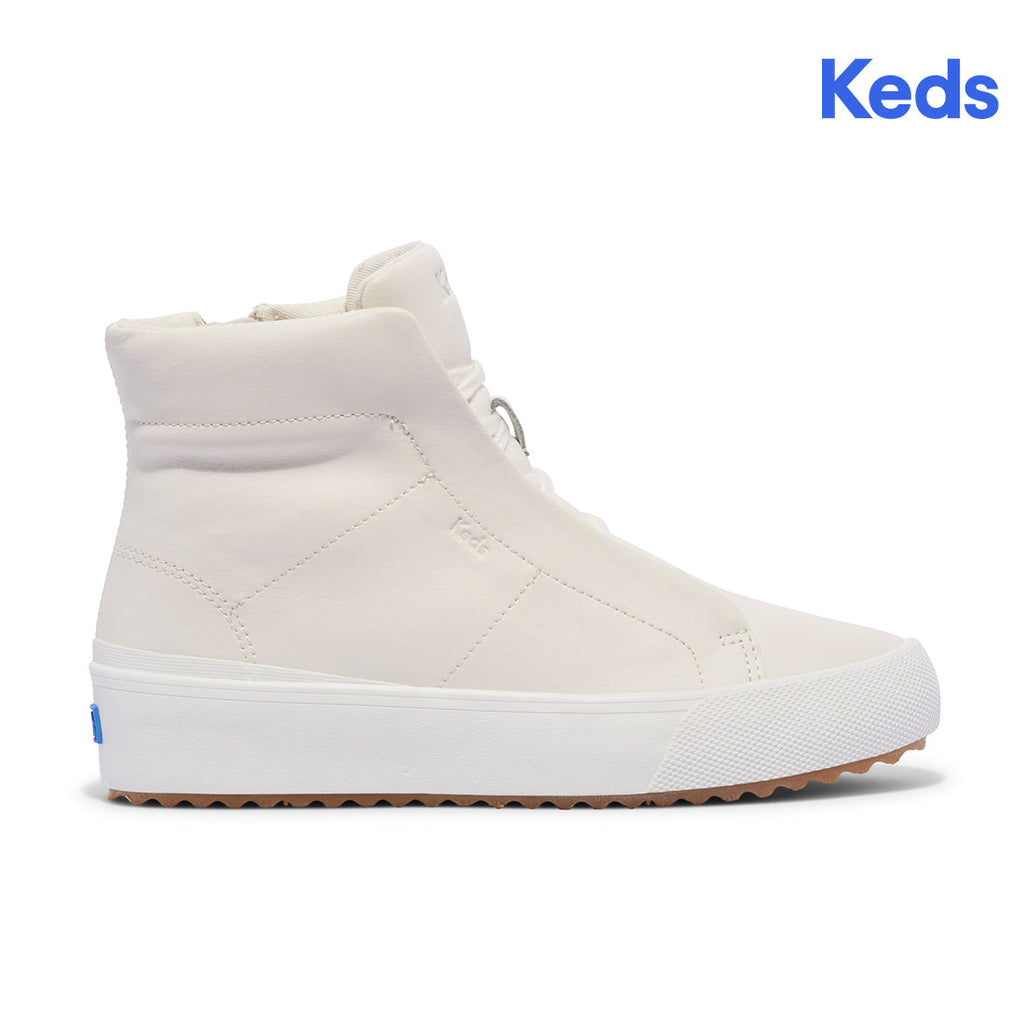 Keds Womens' Remi Mid Zip Leather Off White