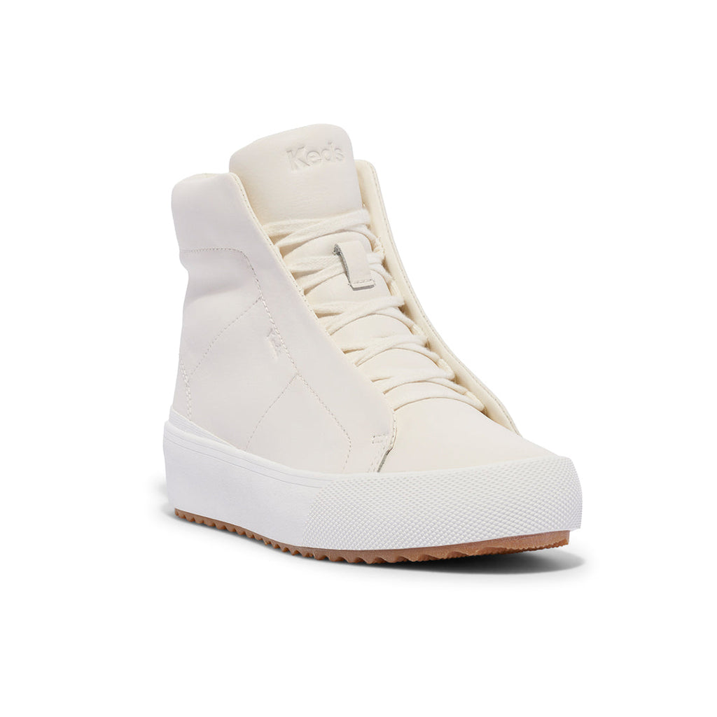 Keds Womens' Remi Mid Zip Leather Off White