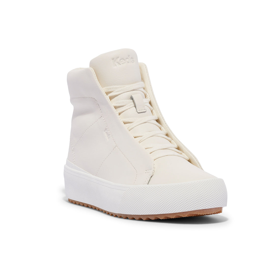 Keds Womens' Remi Mid Zip Leather Off White