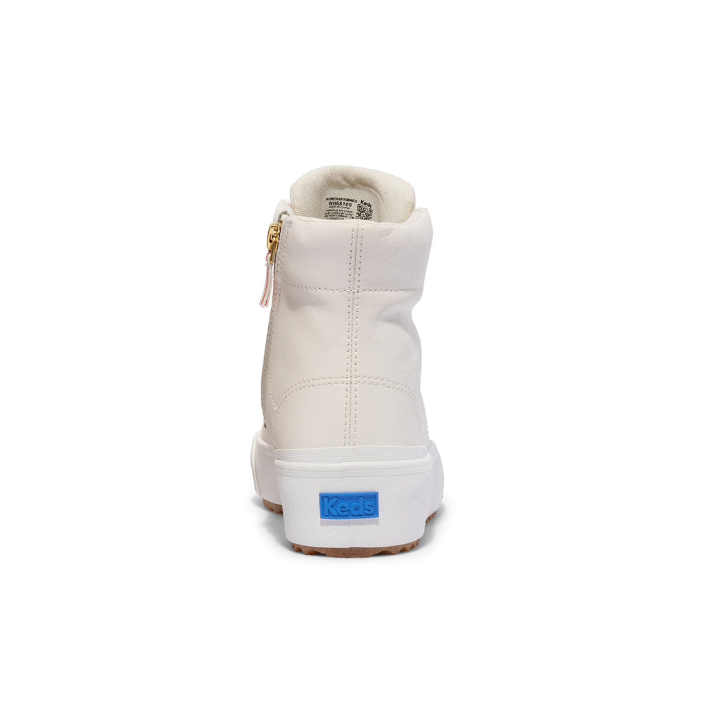 Keds Womens' Remi Mid Zip Leather Off White