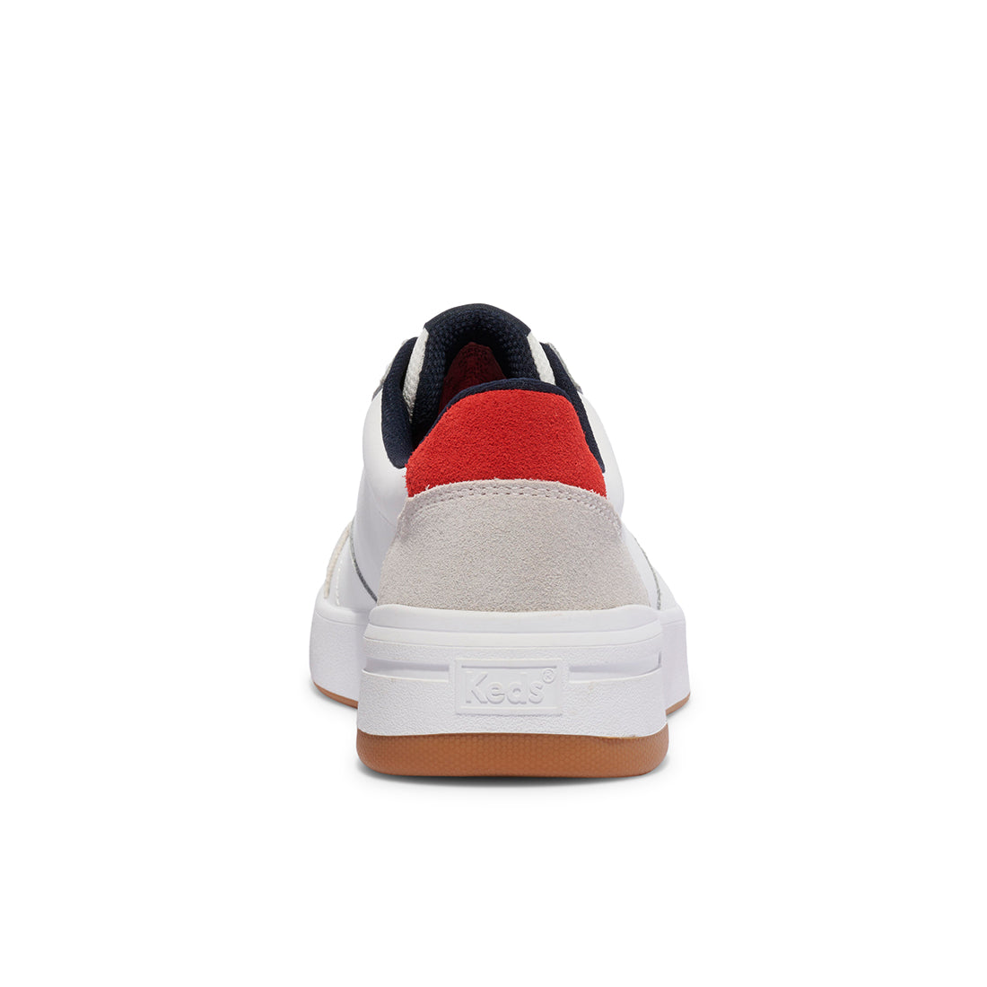 Keds Womens' The Court Leather/Suede Off White/Red