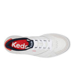 Keds Womens' The Court Leather/Suede Off White/Red