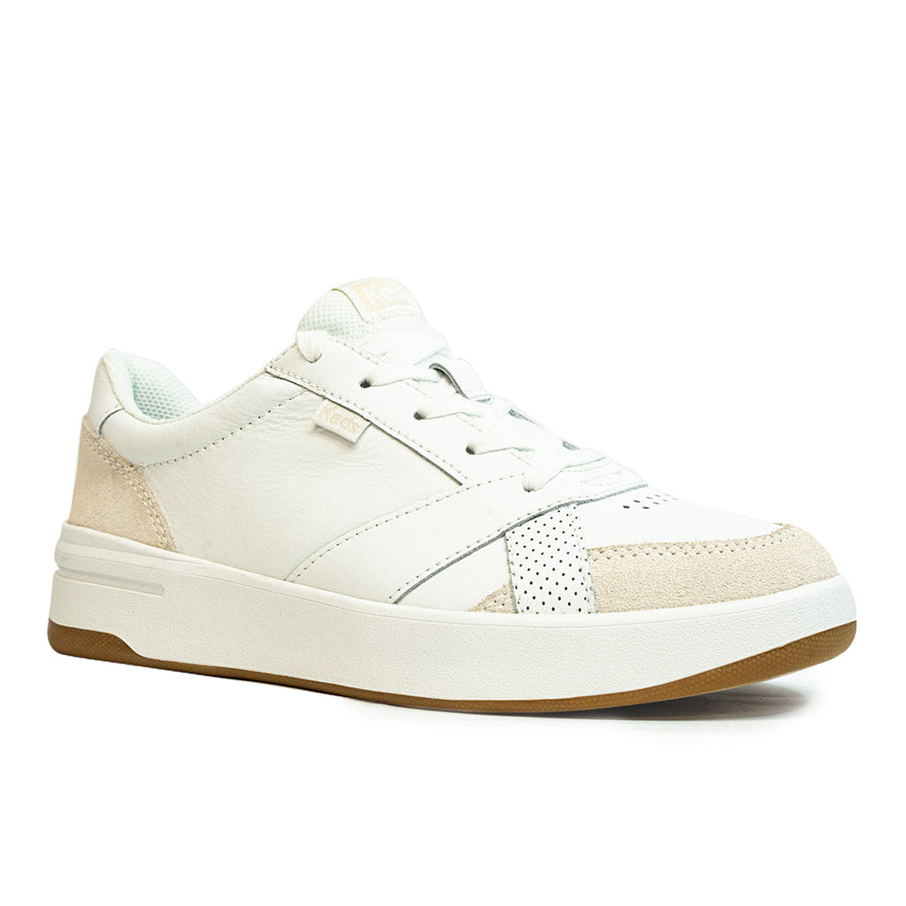 Keds Womens' The Court Leather Sneaker White/Gum