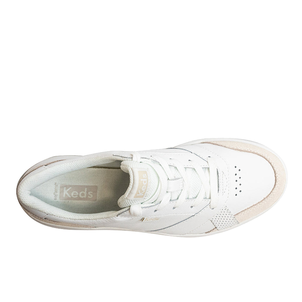 Keds Womens' The Court Leather Sneaker White/Gum