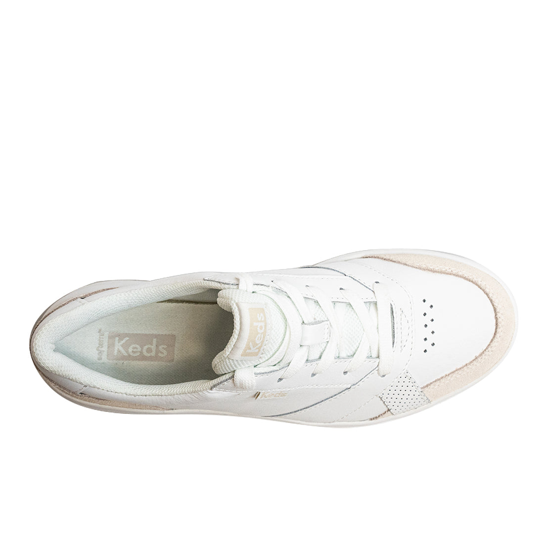 Keds Womens' The Court Leather Sneaker White/Gum