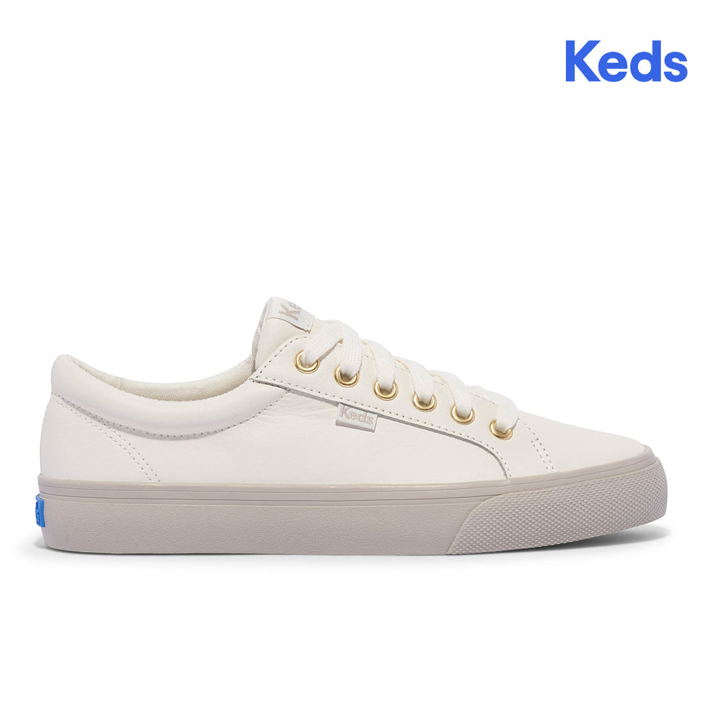 Keds Womens' Jump Kick Leather Sneaker Snow White