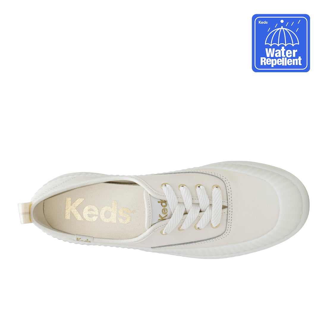 Keds Womens' The Platform Lug Weatherized Leather Off White