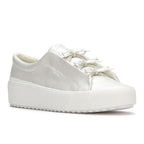 Women's Remi Mini Bow Leather Sneaker Pearlized White