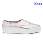 Keds Womens' Point Slip Metallic Leather Rose Gold