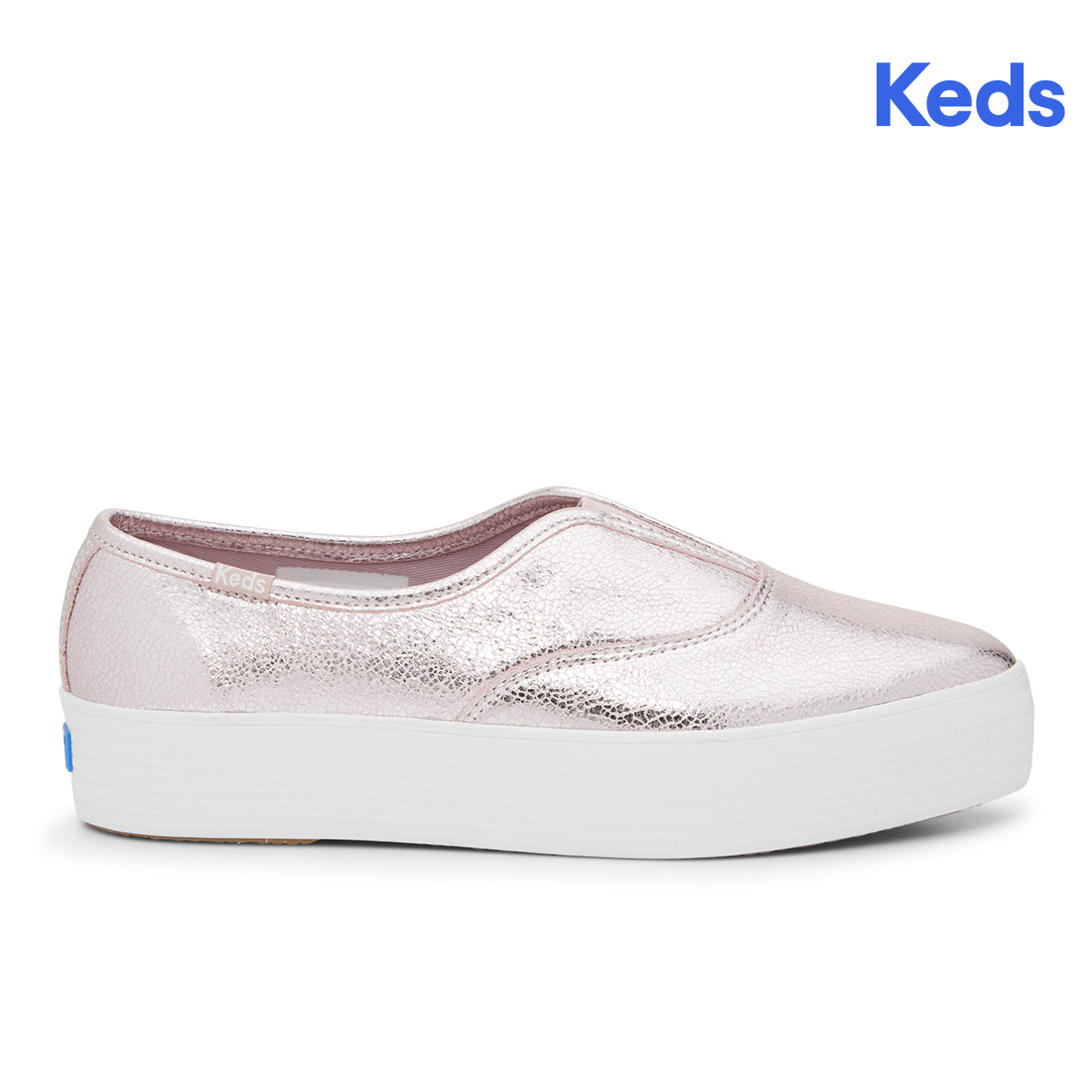 Keds Womens' Point Slip Metallic Leather Rose Gold