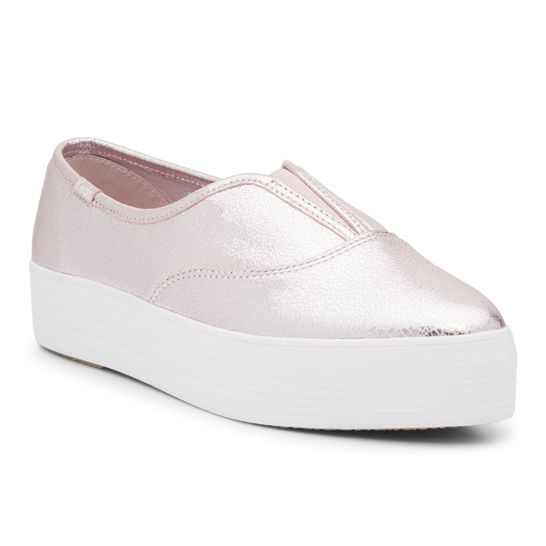 Keds Womens' Point Slip Metallic Leather Rose Gold