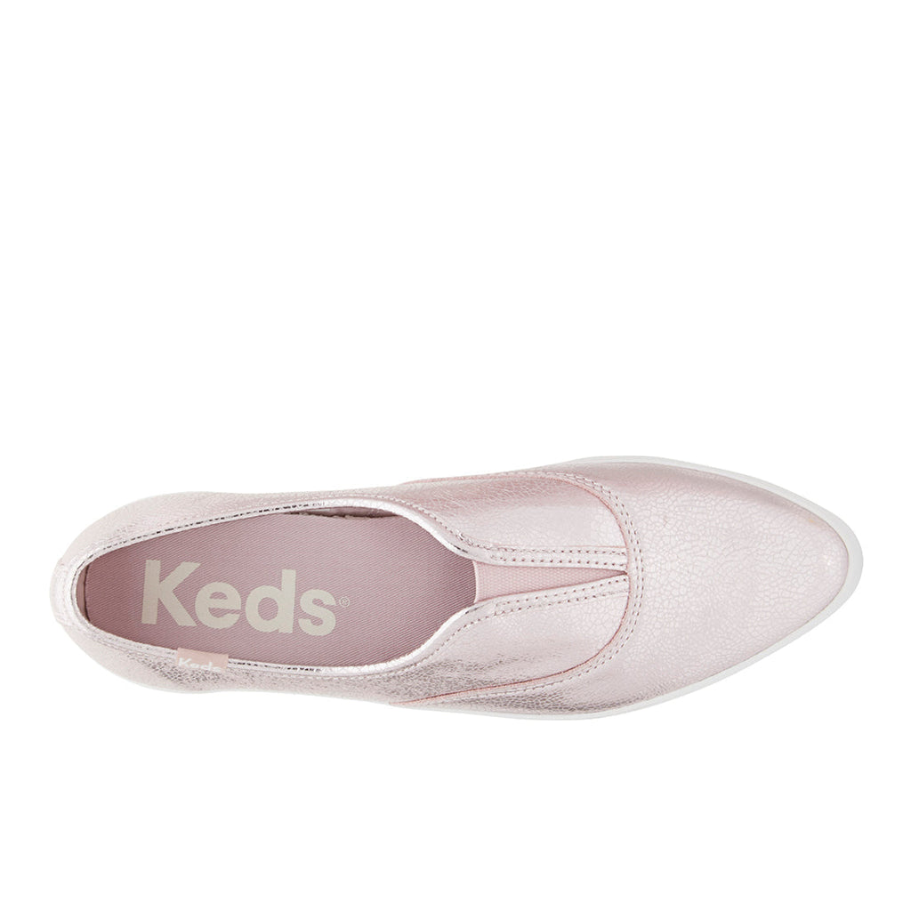 Keds Womens' Point Slip Metallic Leather Rose Gold