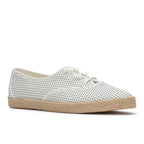 Womens Champion Point Low Wave Perf Leather Jute Foxing Sneaker Snow White
