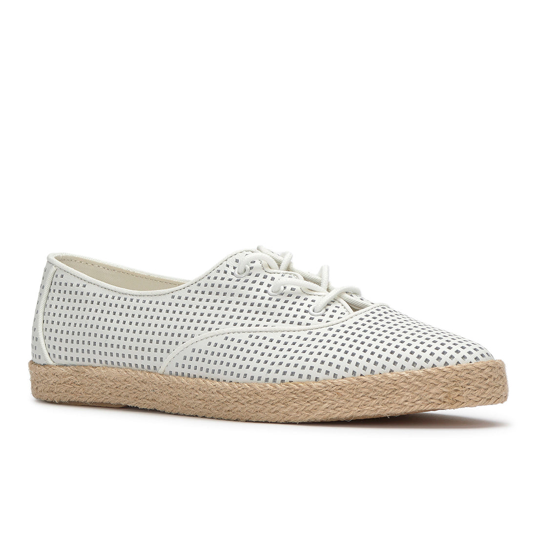 Womens Champion Point Low Wave Perf Leather Jute Foxing Sneaker Snow White