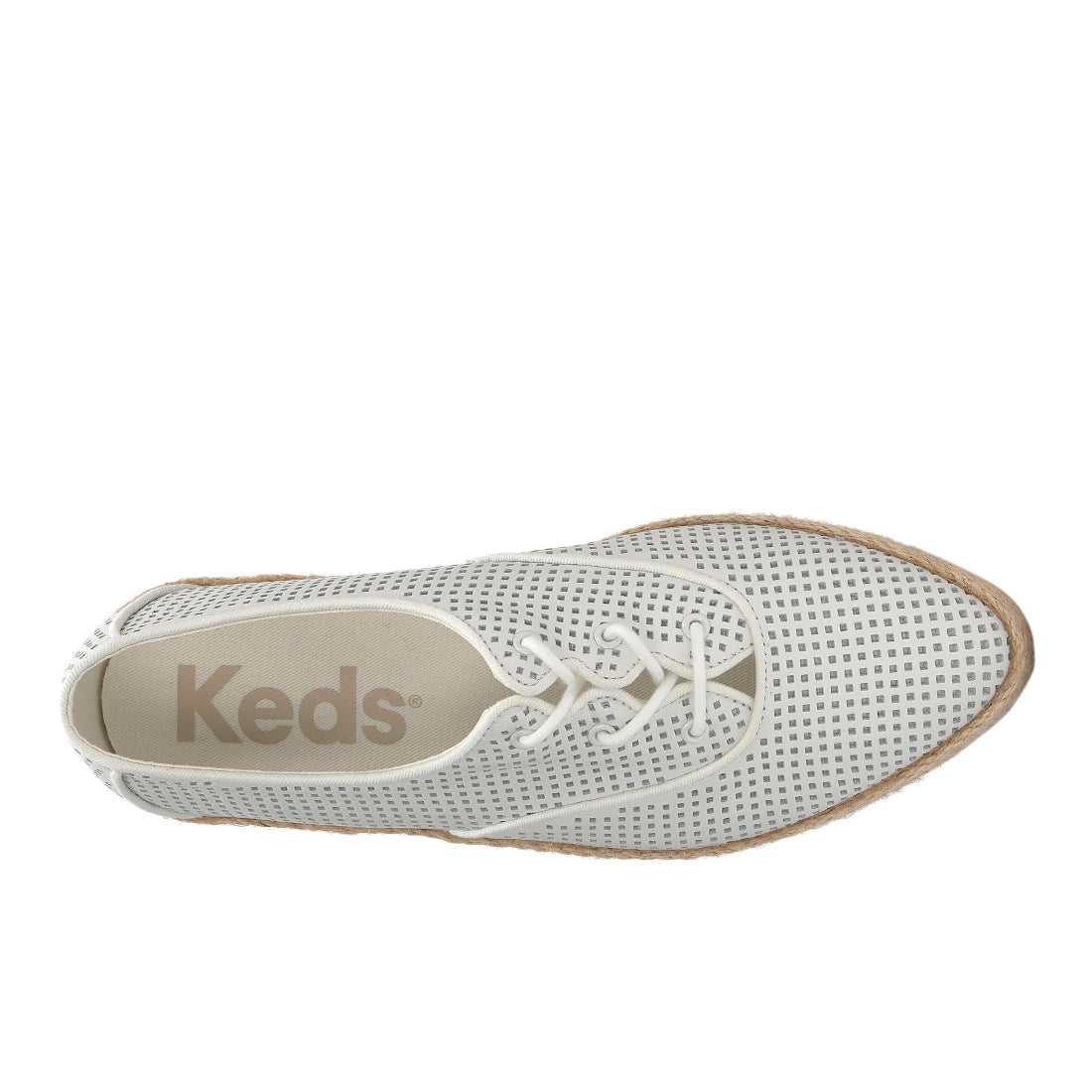 Womens Champion Point Low Wave Perf Leather Jute Foxing Sneaker Snow White