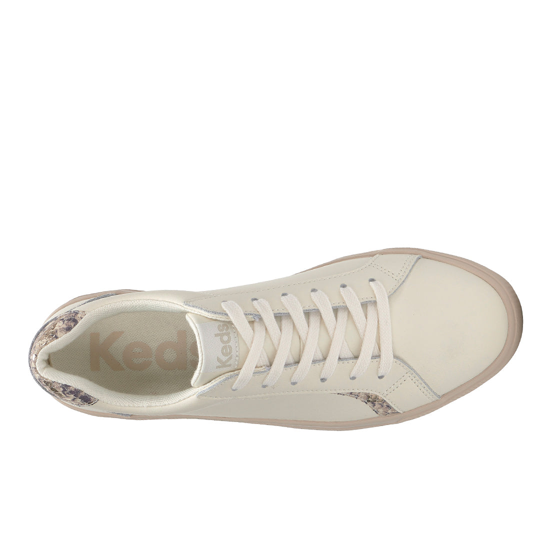 Women's Pursuit Leather Snake Heel Fob Sneaker Egret