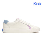 Women's Pursuit Leather Denim Heel Fob Sneaker Snow White/Light Blue