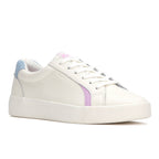 Women's Pursuit Leather Denim Heel Fob Sneaker Snow White/Light Blue