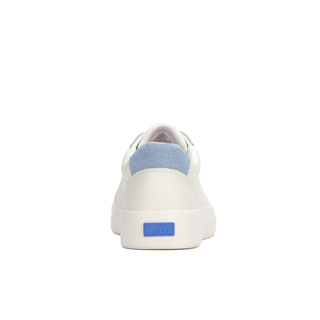 Women's Pursuit Leather Denim Heel Fob Sneaker Snow White/Light Blue