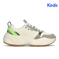 Women's Cross City Trainer Leather Sneaker Egret/Black/Lime