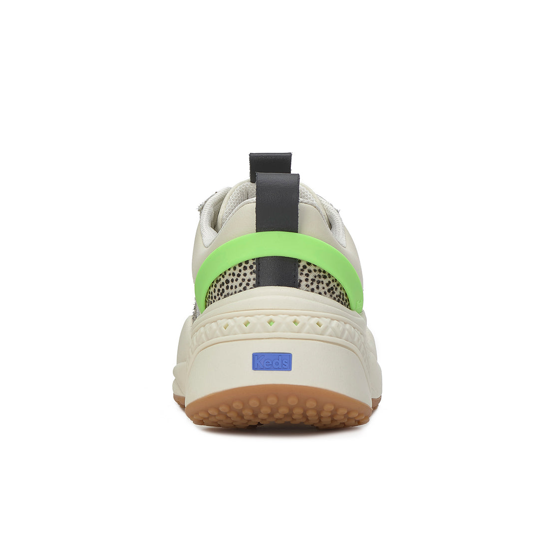 Women's Cross City Trainer Leather Sneaker Egret/Black/Lime