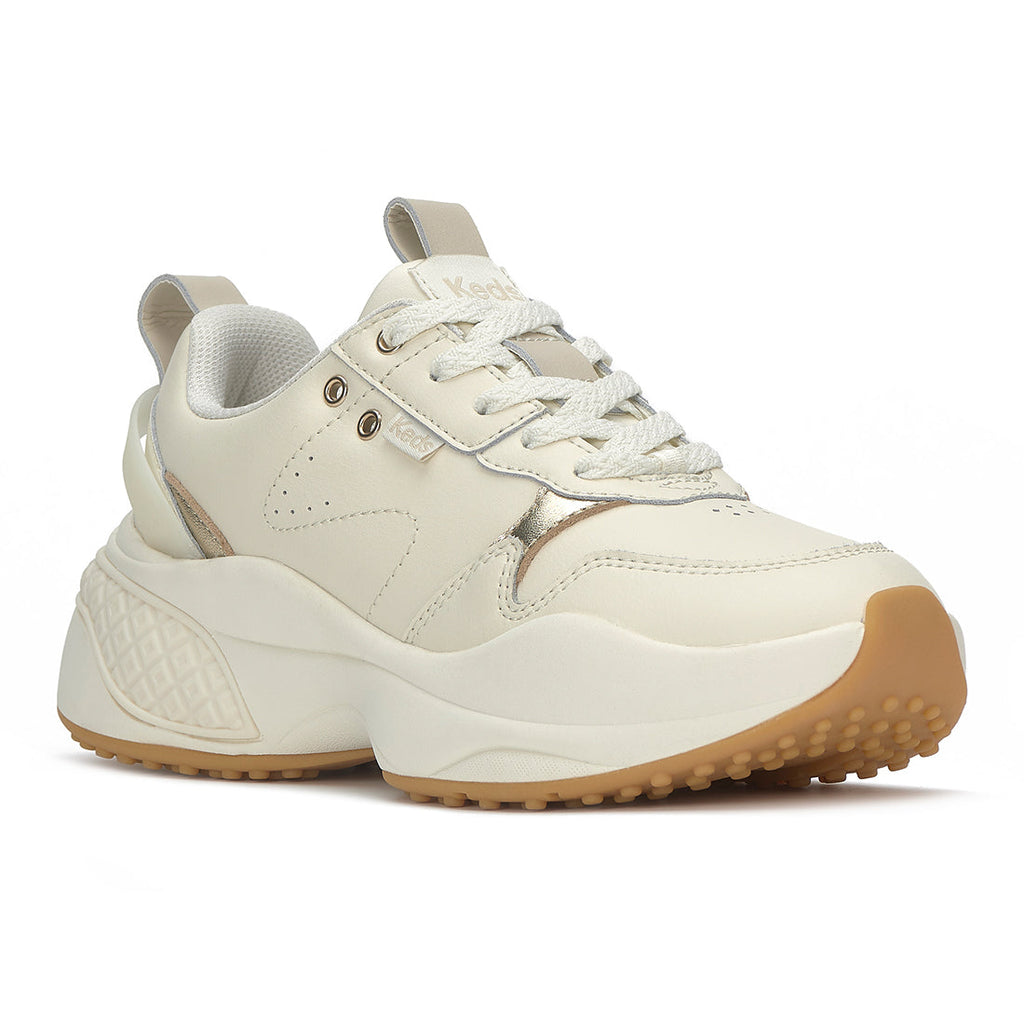 Women's Cross City Trainer Leather Sneaker Egret/Champagne